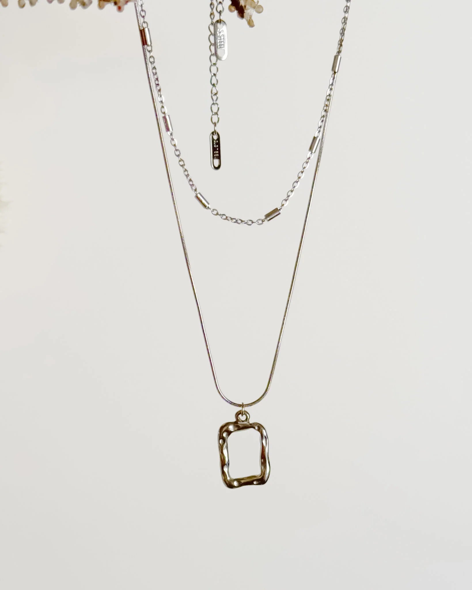 Quad Double Silver Necklace