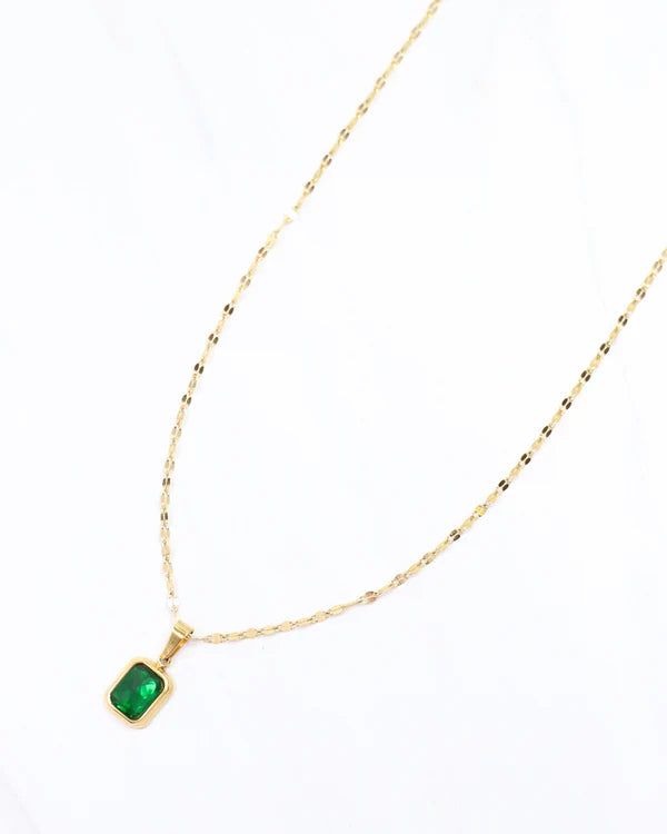 Dover Court Stone Necklace Emerald