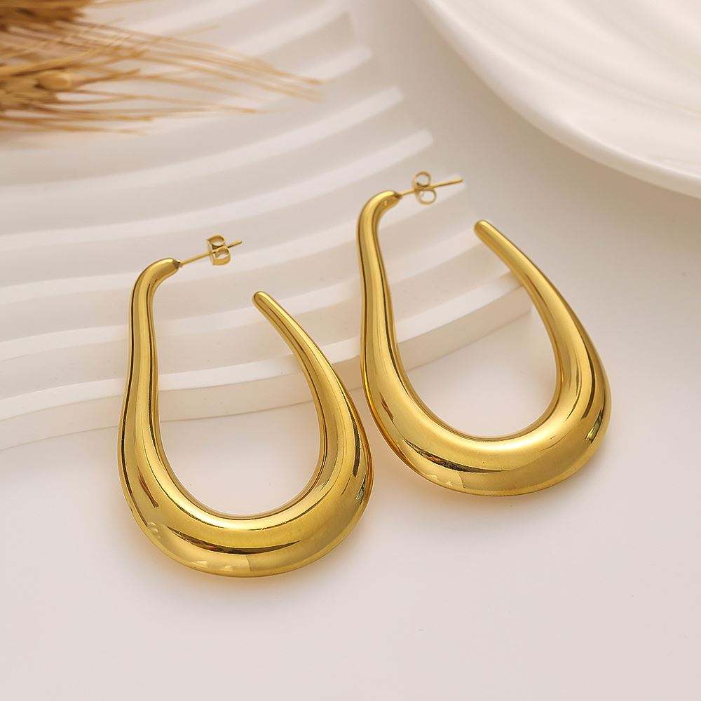 Thick Hoop Earrings - Sapire Jewellery
