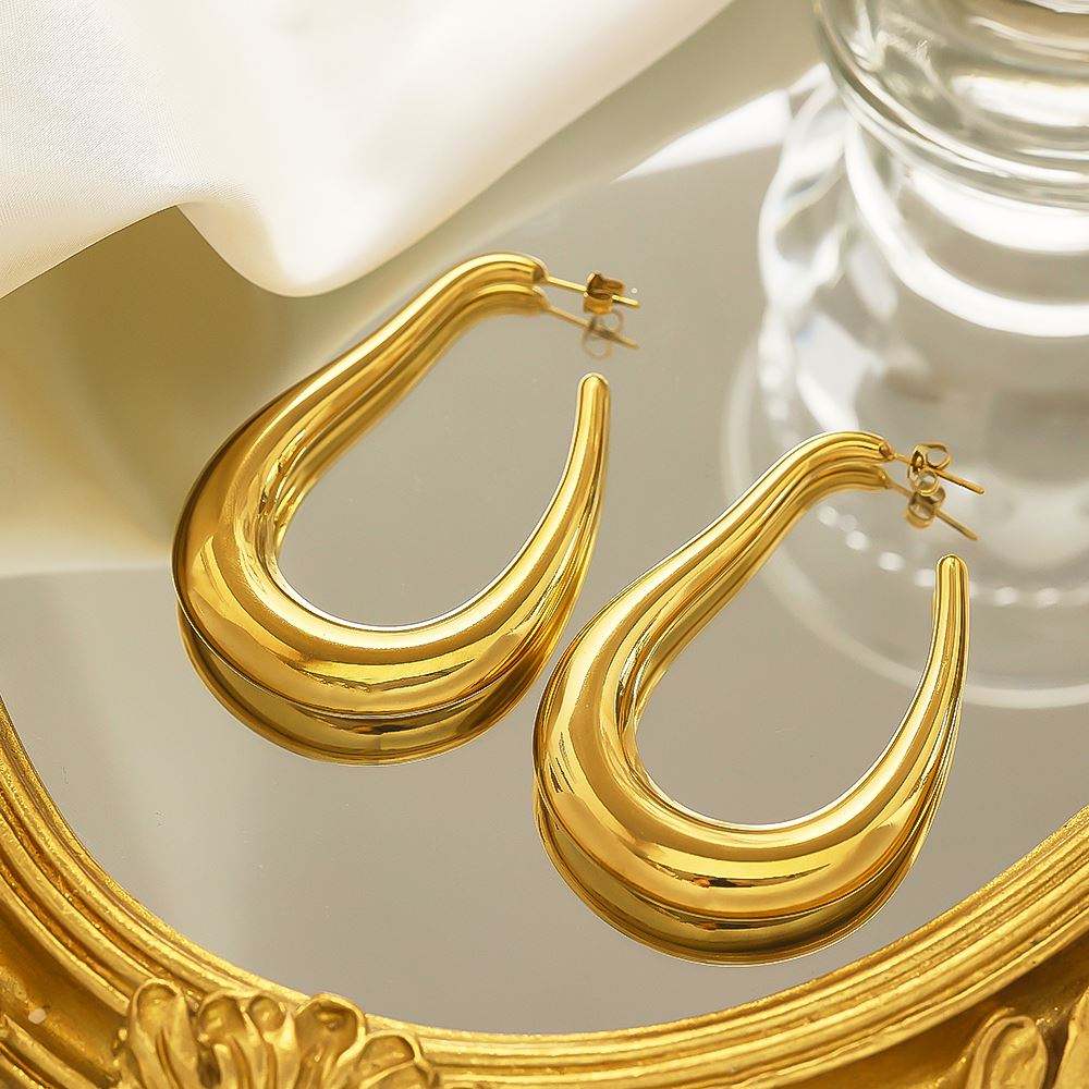 Thick Hoop Earrings - Sapire Jewellery